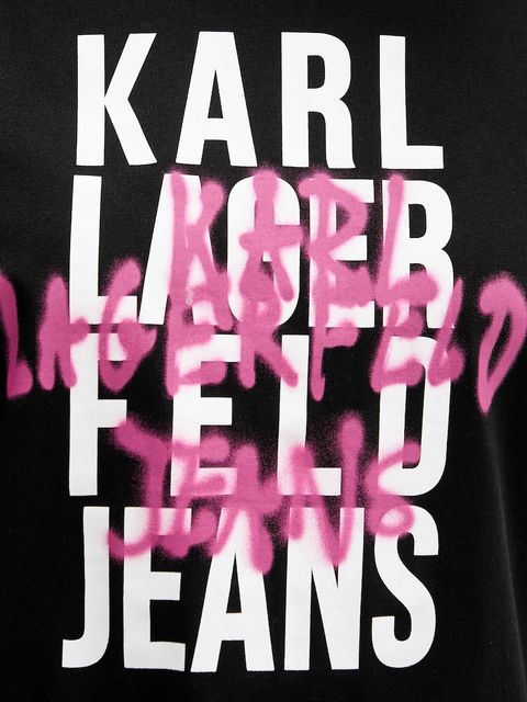 Karl Lagerfeld Jeans t-shirt bawełniany damski kolor czarny B1W17057