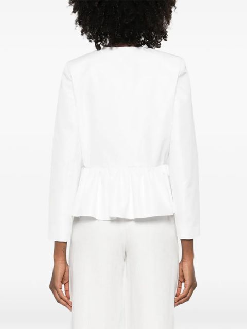 Maje embellished peplum-hem jacket - White