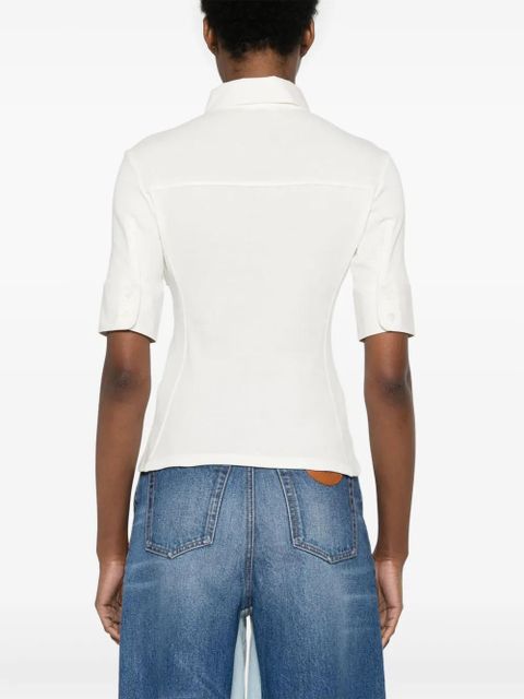 Chloé logo-embroidered polo top - Neutrals
