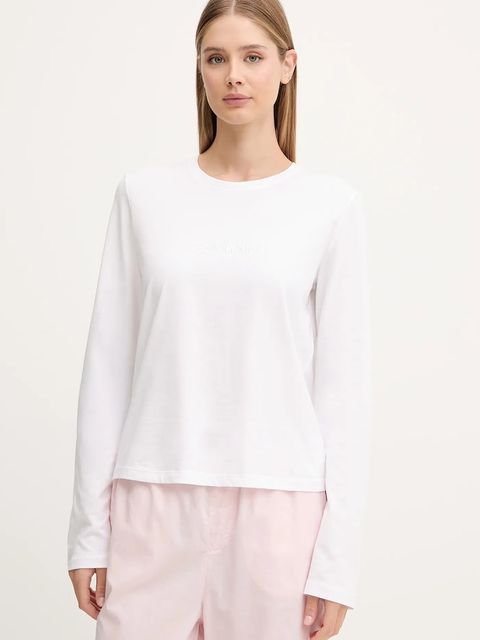 Calvin Klein Underwear piżama bawełniana damska kolor biały bawełniana LV00QS7575 - zdjęcie produktu nr 2