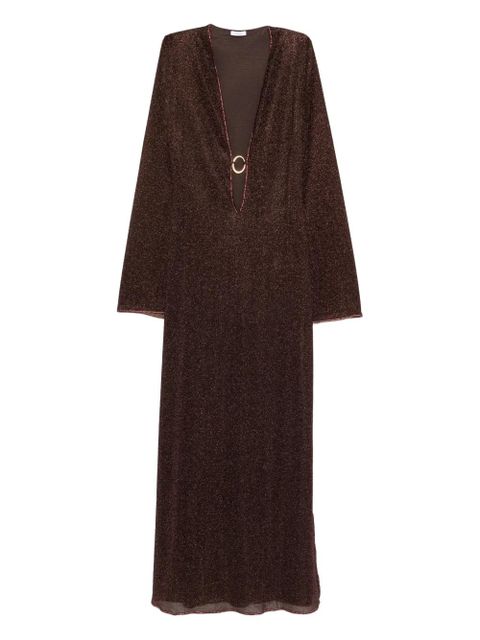 Oséree ring V-neck dress - Brown - zdjęcie produktu nr 1