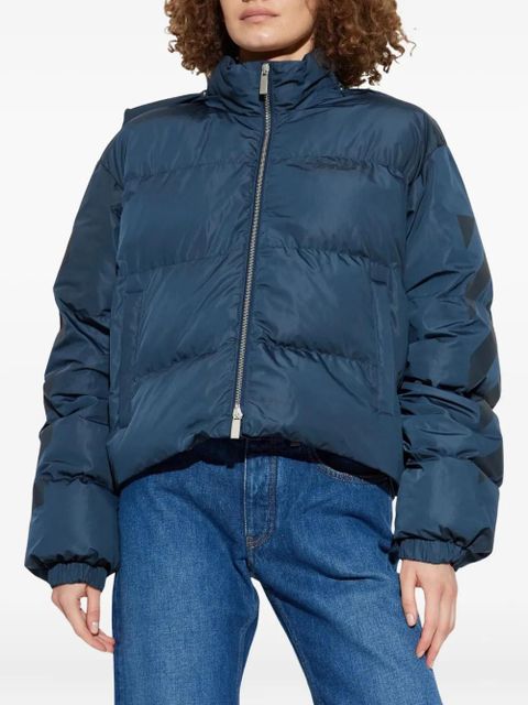 Off-White arrow-print puffer jacket - Blue