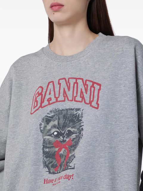 GANNI Paloma Grey Kitty sweatshirt