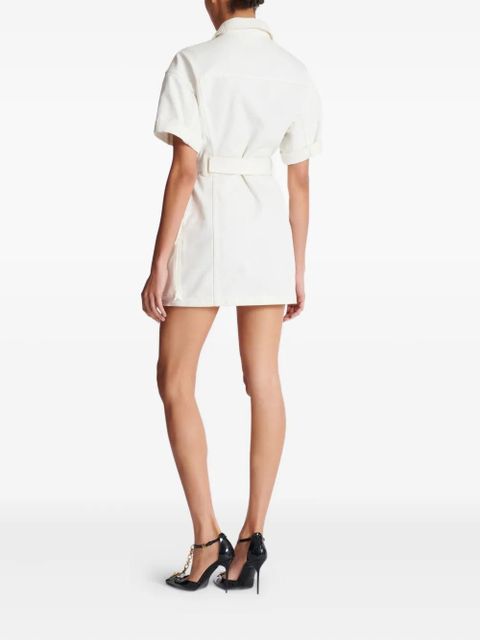Balmain canvas mini dress - White