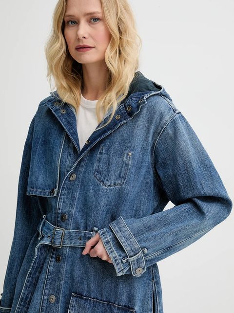 płaszcz damski kolor niebieski przejściowy D26217-D776