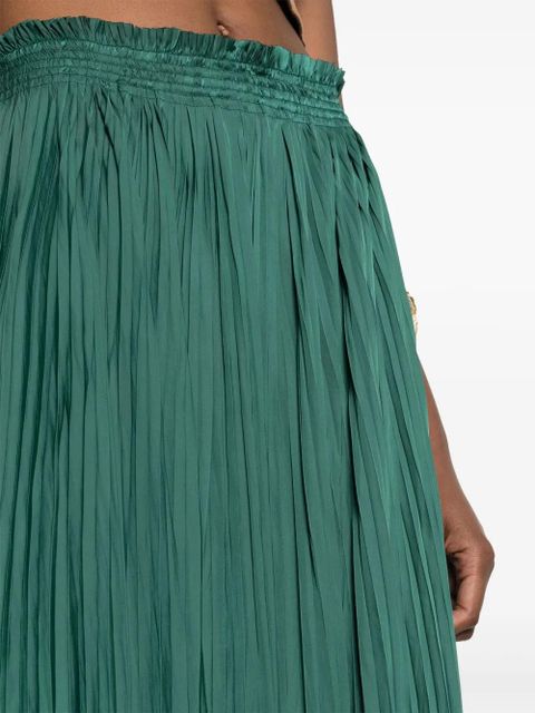 Ulla Johnson pleated satin midi skirt - Green