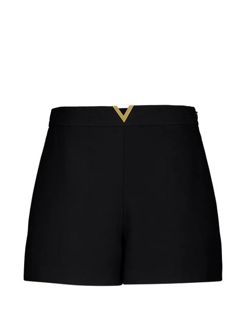 Valentino Garavani logo-detail crepe-couture shorts - Black - zdjęcie produktu nr 1