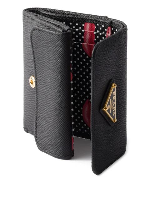 Prada leather triangle-logo wallet - Black