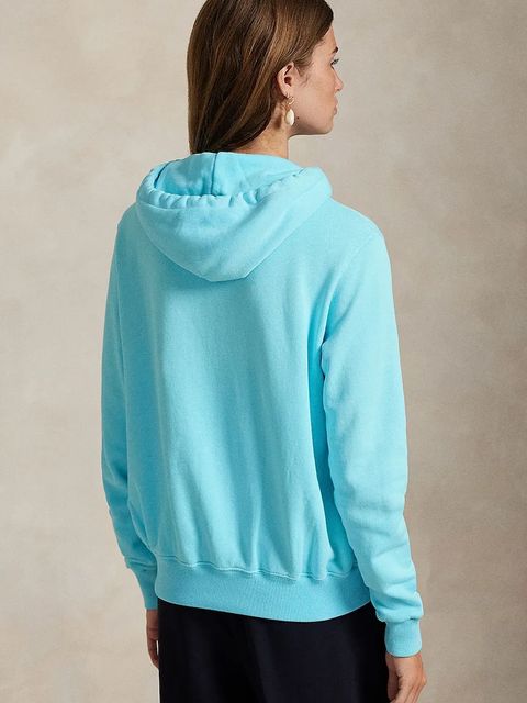 Polo Ralph Lauren bluza damska kolor turkusowy z kapturem gładka 211971693 - zdjęcie produktu nr 2