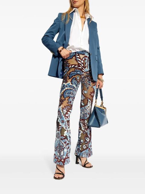 ETRO floral patterned trousers - Blue