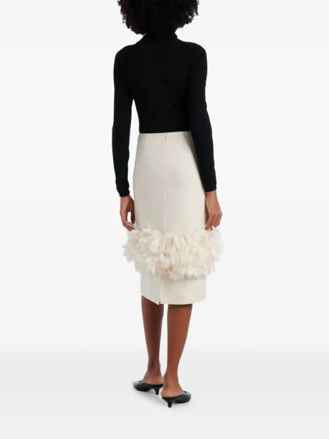 TOTEME appliqué midi skirt - Neutrals