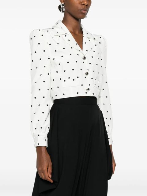 Alessandra Rich polka-dot buttoned jacket - White