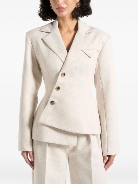 Manière De Voir Thalia asymmetric double-breasted tailored blazer - Neutrals