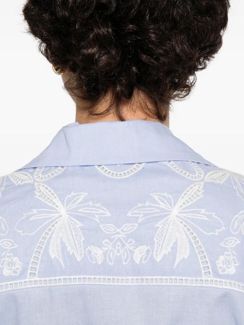 SANDRO embroidered maxi dress - Blue