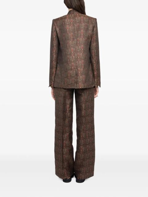 Zadig&Voltaire Verysa paisley-print mandarin-collar blazer - Brown