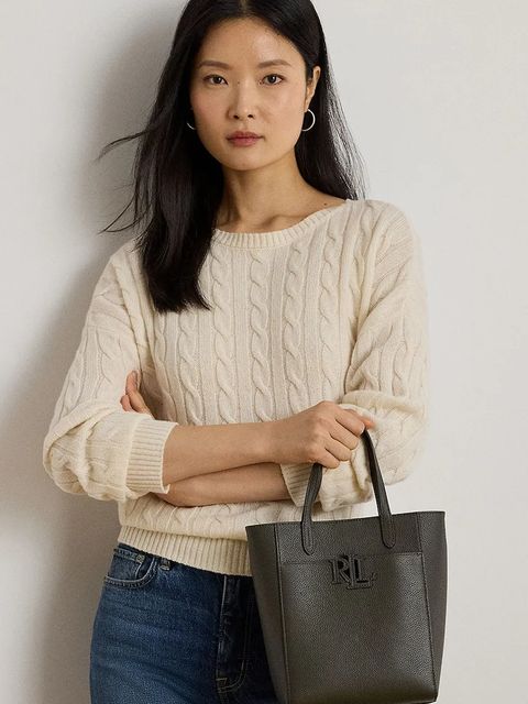 Lauren Ralph Lauren torebka skórzana kolor zielony 431966760