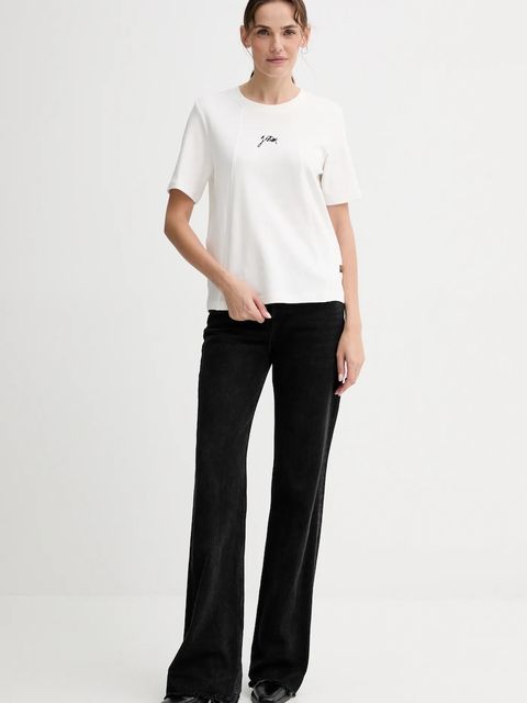 G-Star t-shirt bawełniany damski kolor beżowy D26907.D976 - zdjęcie produktu nr 2