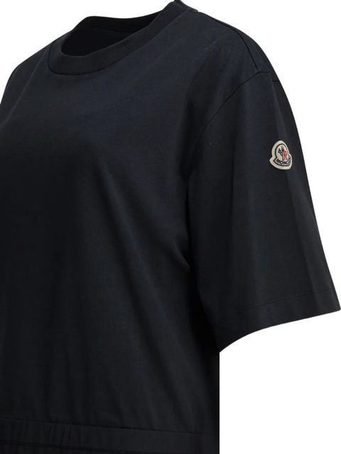 Moncler short-sleeve embroidered T-shirt mini dress - Black