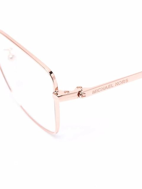 Michael Kors logo square-frame glasses - Gold
