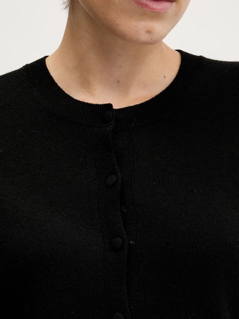 Sisley kardigan z domieszką wełny kolor czarny lekki 102HM5237
