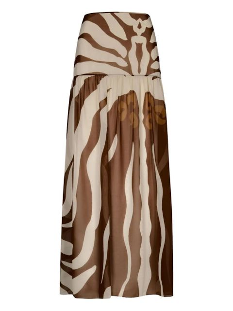Johanna Ortiz Bohemia zebra-print skirt - Brown - zdjęcie produktu nr 1