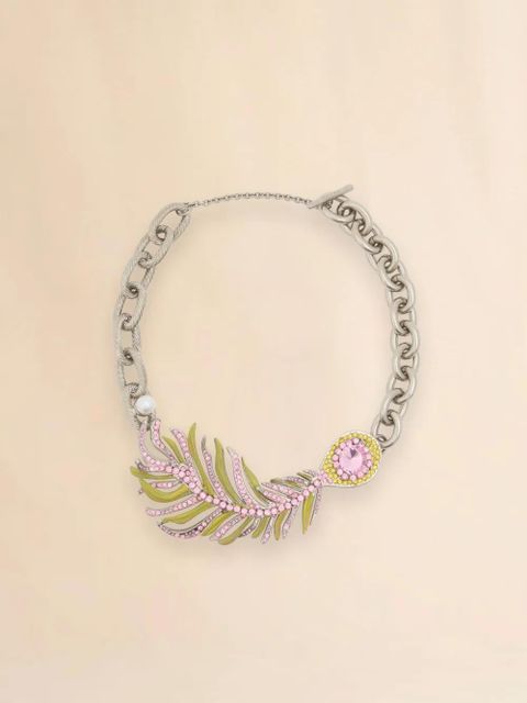 Marni feather-design necklace - Silver