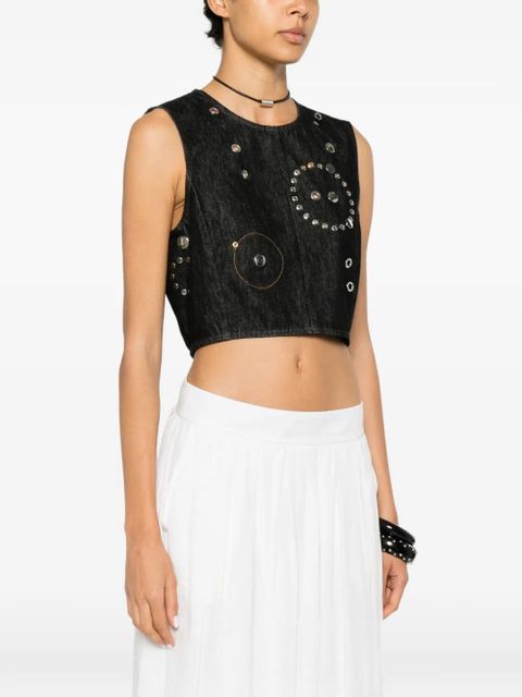 Chloé stud-embellished crop top - Black - zdjęcie produktu nr 2