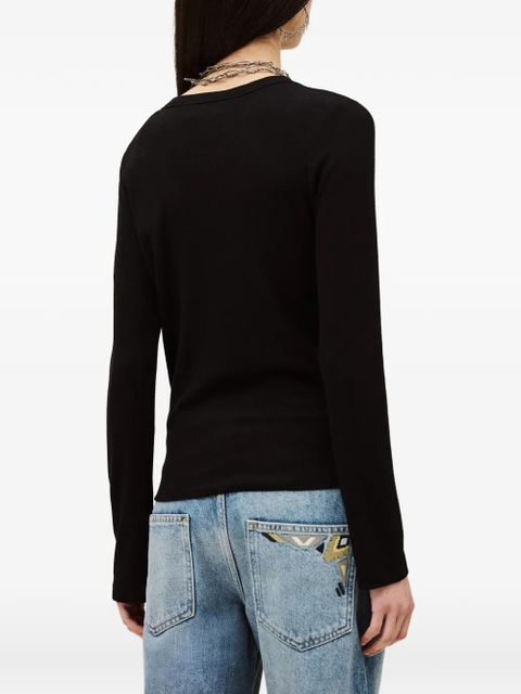 Ba&Sh Giulia buttoned-detail long-sleeve top - Black