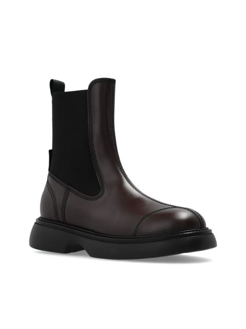 GANNI leather Chelsea boots - Brown