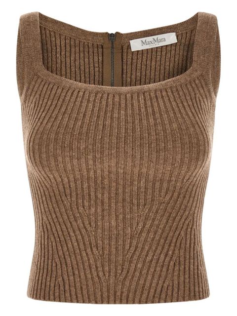 Max Mara Aretusa ribbed-knit tank top - Brown - zdjęcie produktu nr 1