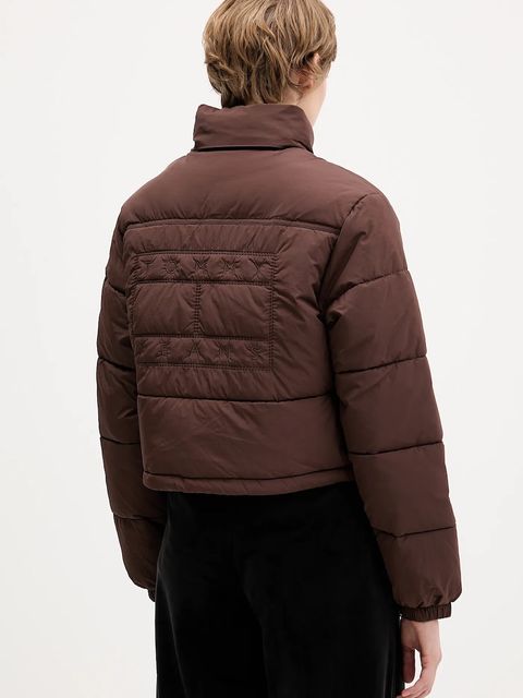 Tommy Jeans kurtka kolor brązowy zimowa DW0DW21620