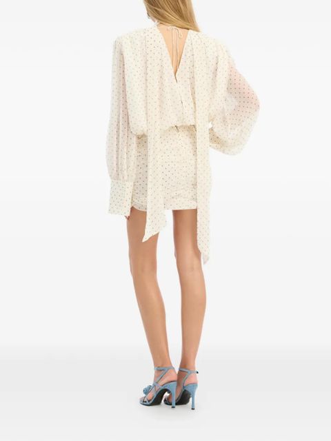 ROTATE BIRGER CHRISTENSEN chiffon V-neck mini dress - Neutrals