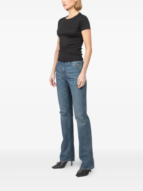 Aya Muse crew-neck ribbed T-shirt - Black