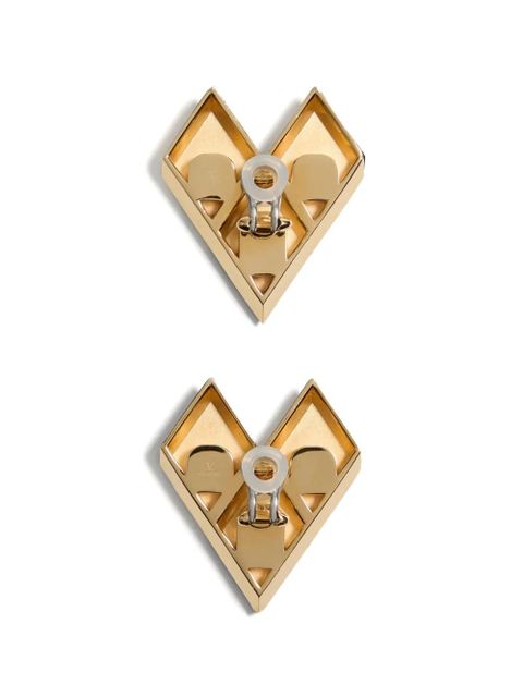 Valentino Garavani Losangettes metal, enamel and crystal earrings - Gold