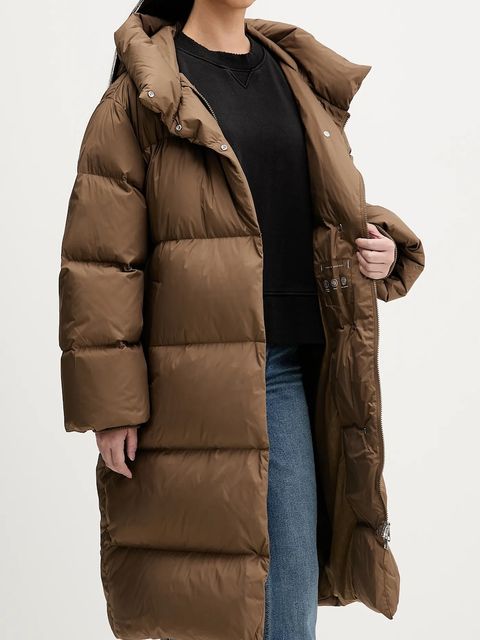 Tommy Hilfiger kurtka puchowa kolor brązowy zimowa WW0WW47745