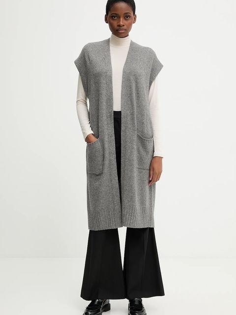 United Colors of Benetton kardigan z dodatkiem wełny damski kolor szary 122HD6051 - zdjęcie produktu nr 1