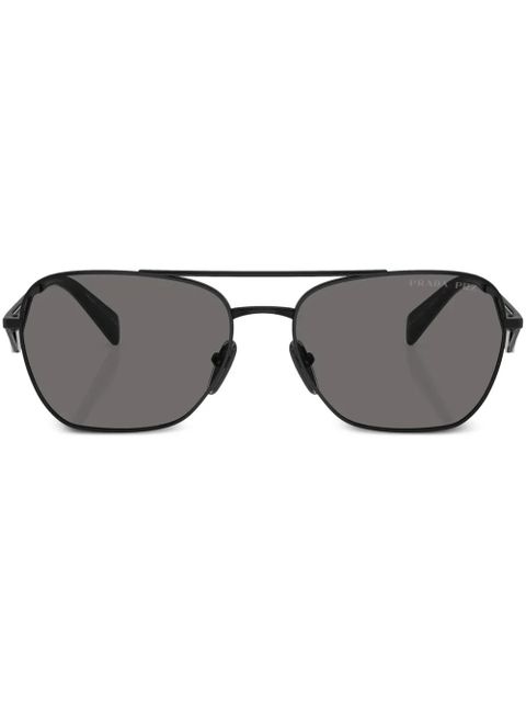 Prada Eyewear triangle-logo pilot sunglasses - Black - zdjęcie produktu nr 1