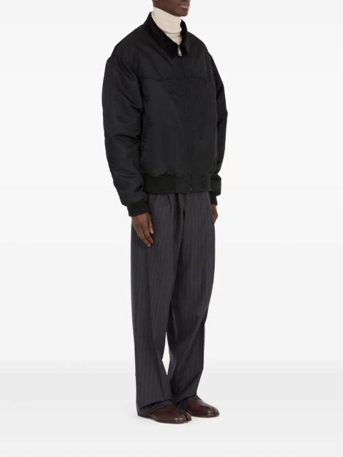 Maison Margiela corduroy-collar bomber jacket - Black