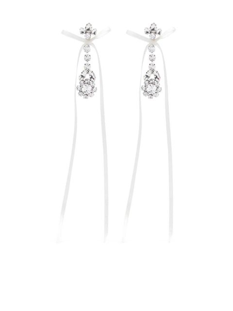 Simone Rocha Bow Ribbon drop earrings - White - zdjęcie produktu nr 1