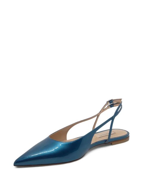Casadei pointed-toe slingback ballet flats - Blue