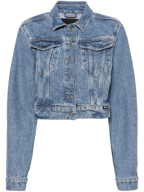 ROTATE BIRGER CHRISTENSEN logo-patch denim jacket - Blue - zdjęcie produktu nr 1