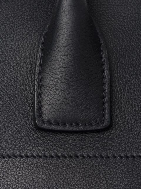 Prada logo-lettering leather tote bag - Black