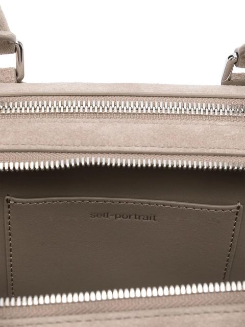 Self-Portrait bow-detail tote bag - Grey