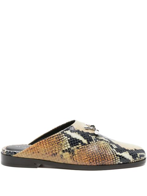 Alexander McQueen snakeskin-effect leather mules - Neutrals - zdjęcie produktu nr 1