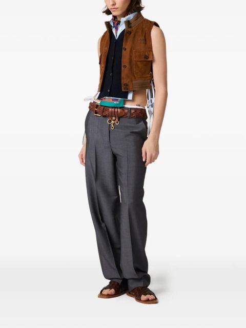 Miu Miu button leather vest - Brown