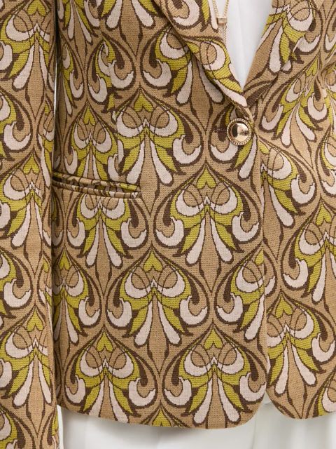 Gaudi marynarka kolor beżowy jednorzędowa wzorzysta 421FD34001