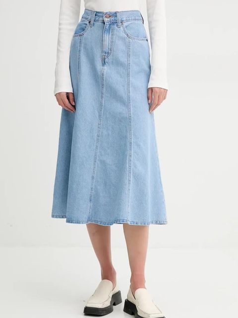 Levi's spódnica jeansowa kolor niebieski midi rozkloszowana A8730 - zdjęcie produktu nr 1