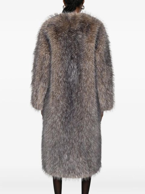 Maje long-sleeved faux-fur coat - Grey