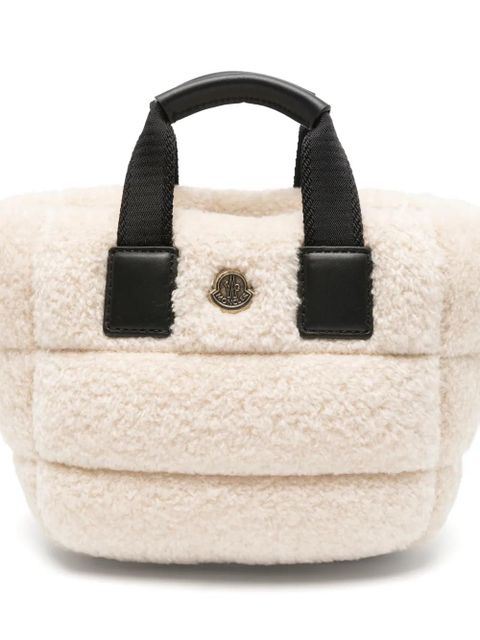 Moncler micro Caradoc quilted tote bag - White