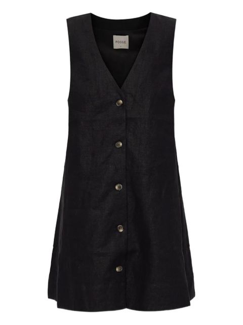 Posse Nancy button-up sleeveless mini dress - Black - zdjęcie produktu nr 1